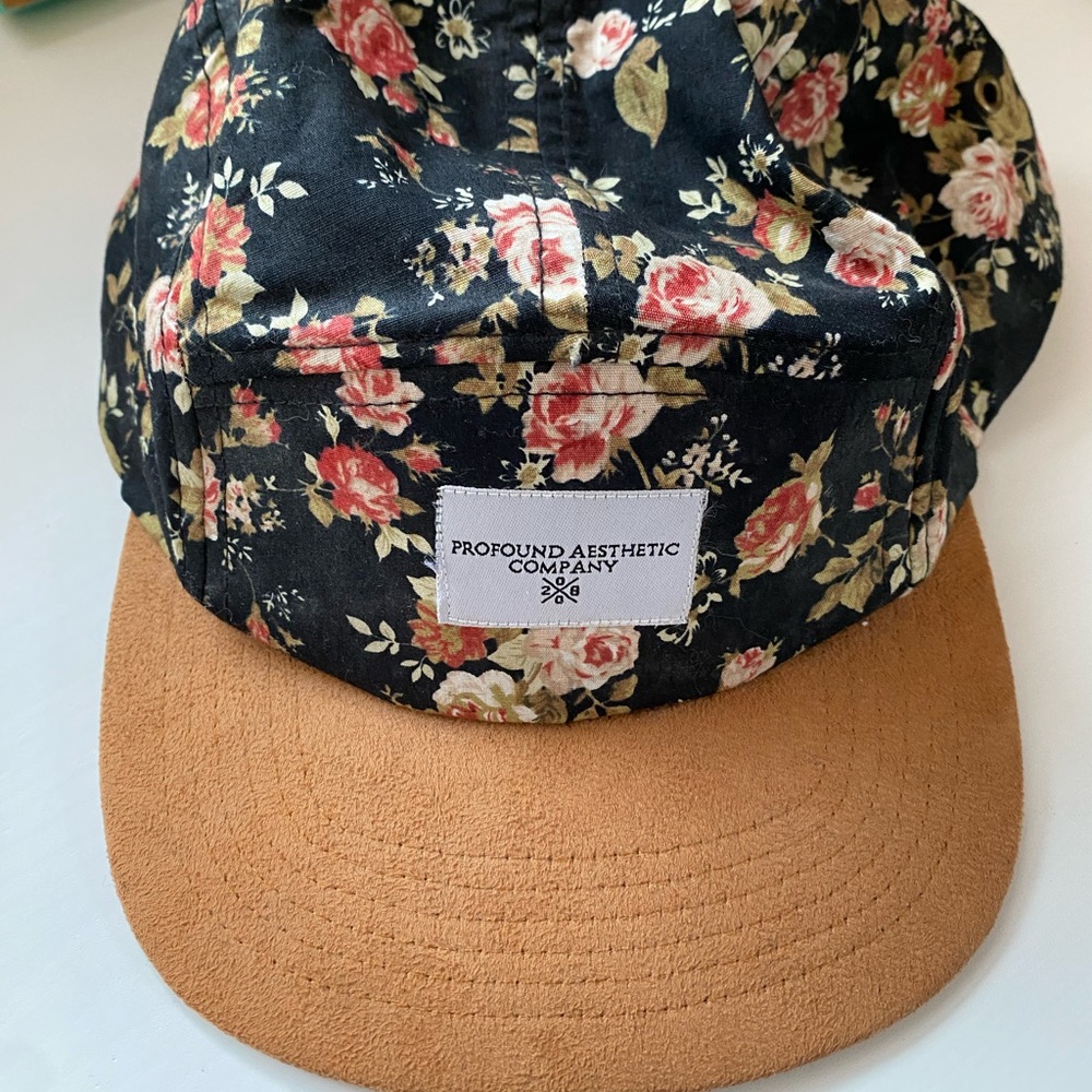 Profound Aesthetic Company Floral Cap - Black and Tan